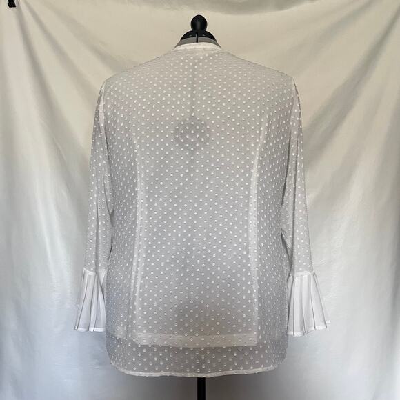 KRAZY KAT Popover Womens Blouse 2XL White 3D Polka Dot Ruffle Cottage Core Fairy - Picture 6 of 12